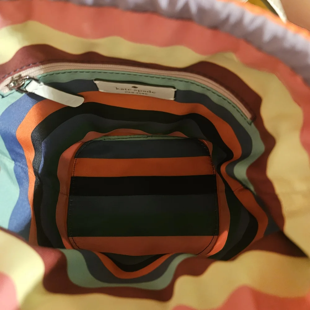 Kate Spade White and Multicolor Polka Dot Cutout Shoulder / Satchel Bag - Picture 5 of 6